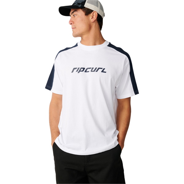 2026 Rip Curl Mens Archive Up Top Panel T-Shirt 129MTE - White